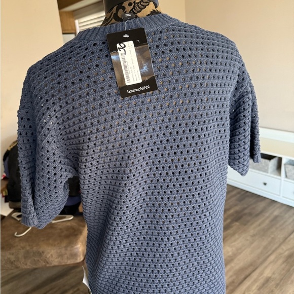 Navy Blue mens Knit Top large nwt - Picture 5 of 9